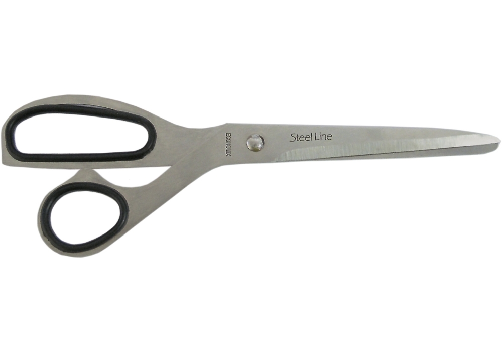 Канцелярскі ножиці ECONOMIX 20 см цільнометалеві, гумові вставки(E40424)